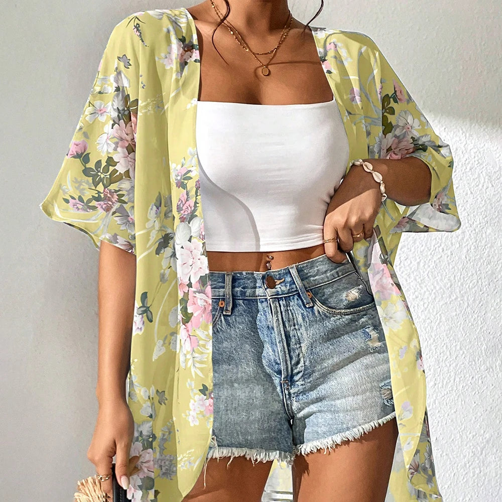 Beach Wear Chiffon Kimono Swimsuit Cover