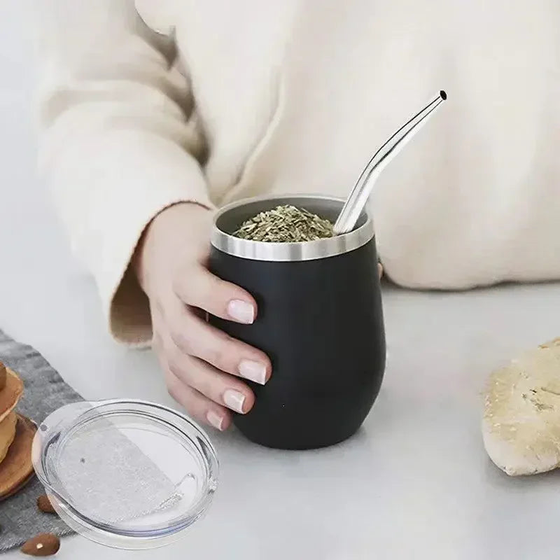 One Bombilla Yerba Mate Gourd Stainless Steel Mate Cup