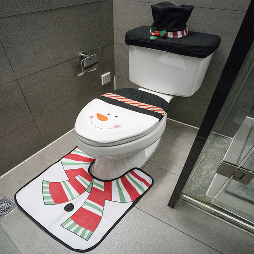 Cute Christmas Toilet Seat Covers - Santa Claus Bathroom Mat