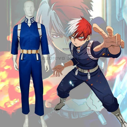 Anime Hero Shoto Todoroki Shoto Boku no Men Women Cosplay Costume Top Pants Belt Halloween Academia Wig XS-XXXL