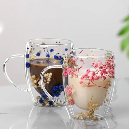 Dried Flower Milk Coffee Glass Household Cup