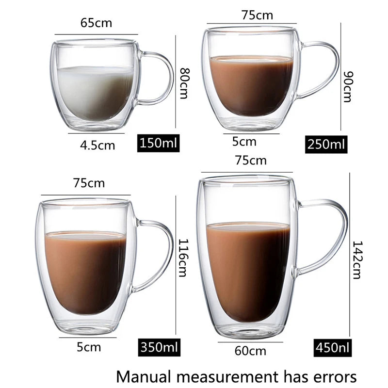 Double Wall High Borosilicate Glass Mug