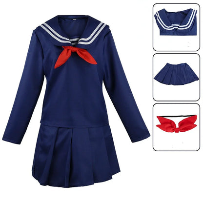 Anime My Hero Academia Himiko Toga Cosplay Costume JK Uniform Skirts Sweater Coat Halloween Christmas Clothes Women