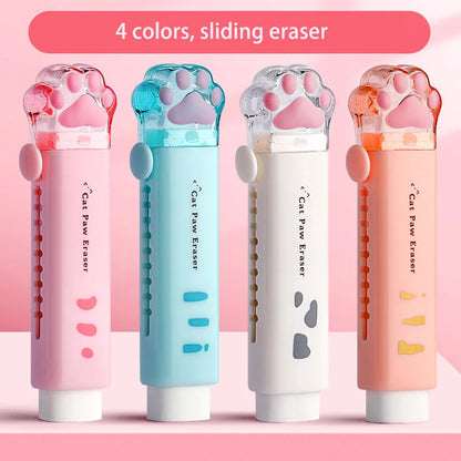 Cute Cat Paw Rubber Erasers Set