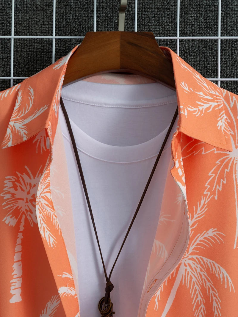 Pink Coconut Tree Print Men&