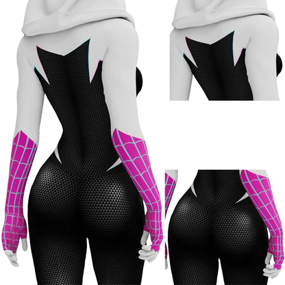 SpiderMan Across the Spider Verse Cosplay Gwen Stacy Superhero Spandex Costume Spider Bodysuit Zentai Outfit Halloween Costume