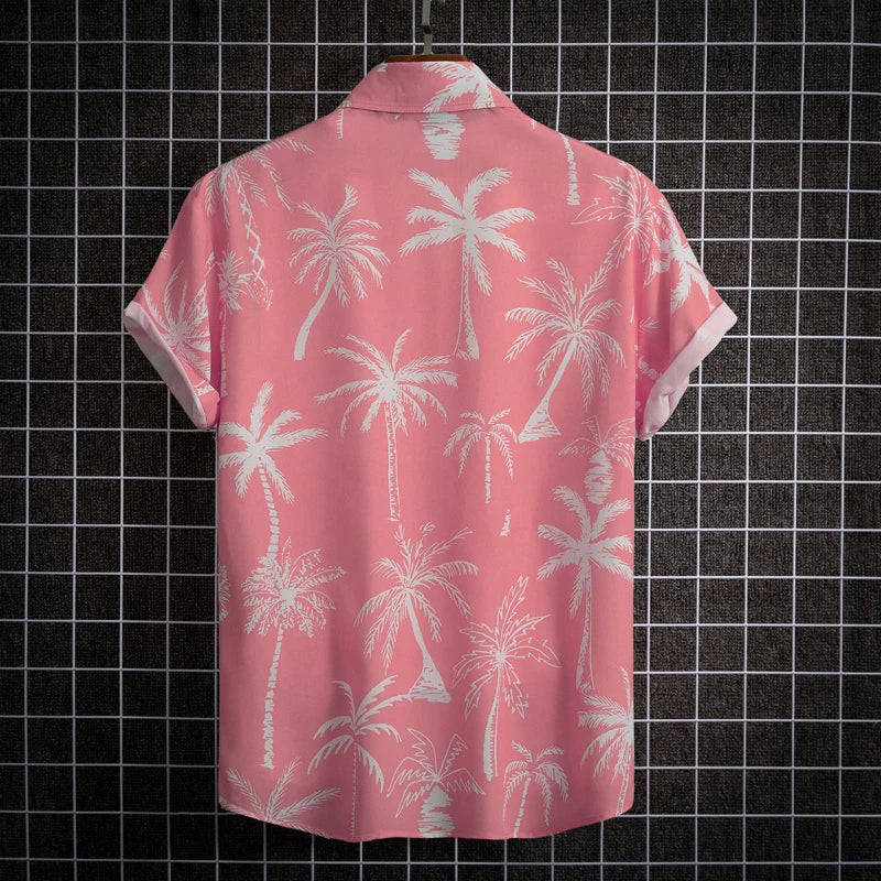 Pink Coconut Tree Print Men&