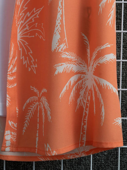 Pink Coconut Tree Print Men&