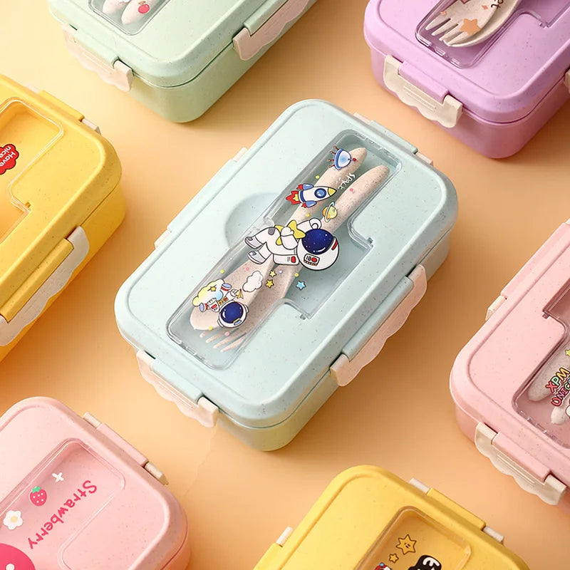 Colorful Kids Lunch Box with Compartments