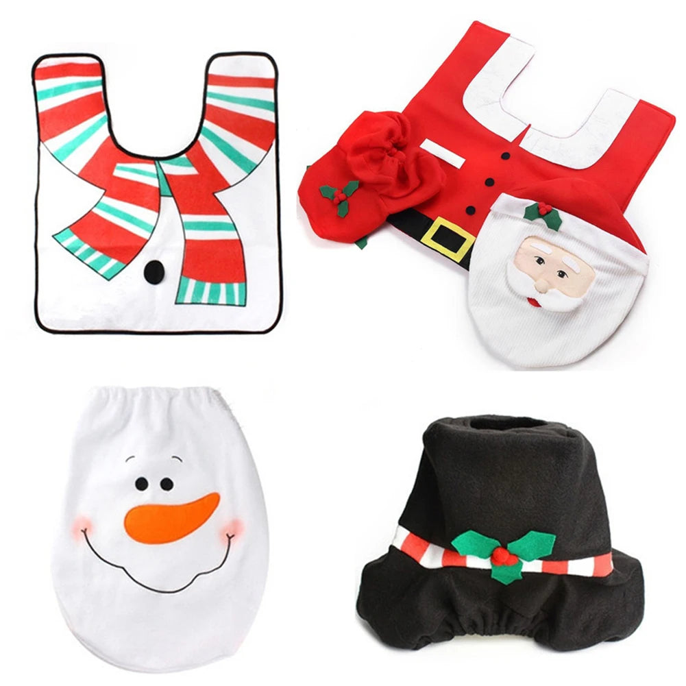 Cute Christmas Toilet Seat Covers - Santa Claus Bathroom Mat