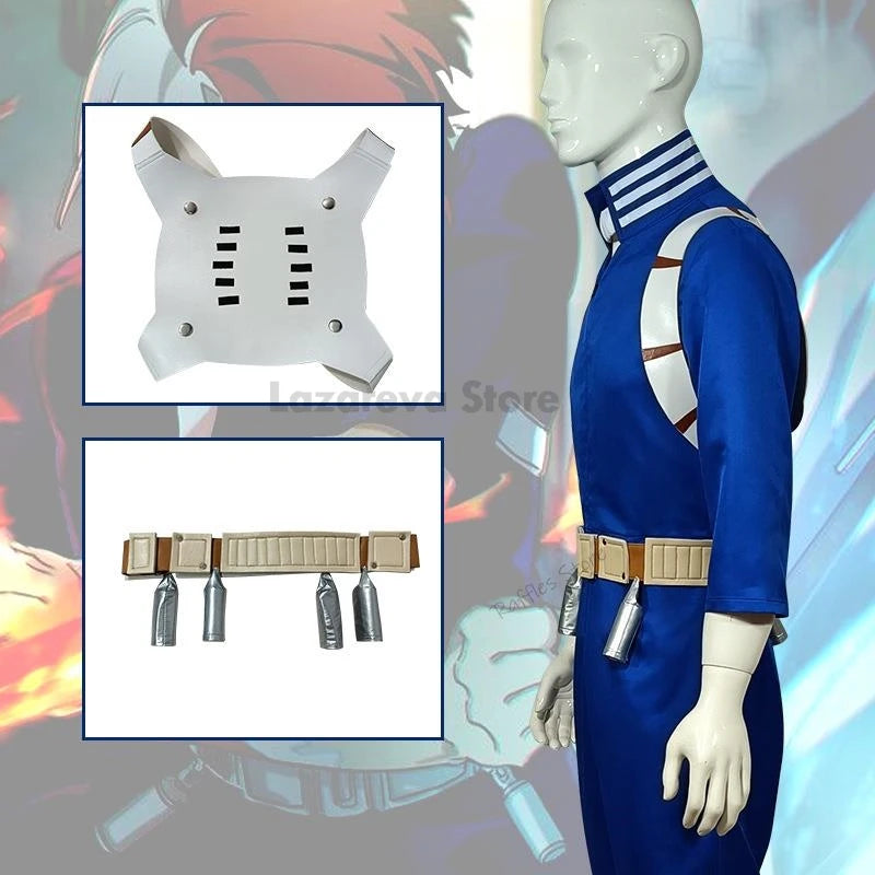 Anime Hero Shoto Todoroki Shoto Boku no Men Women Cosplay Costume Top Pants Belt Halloween Academia Wig XS-XXXL