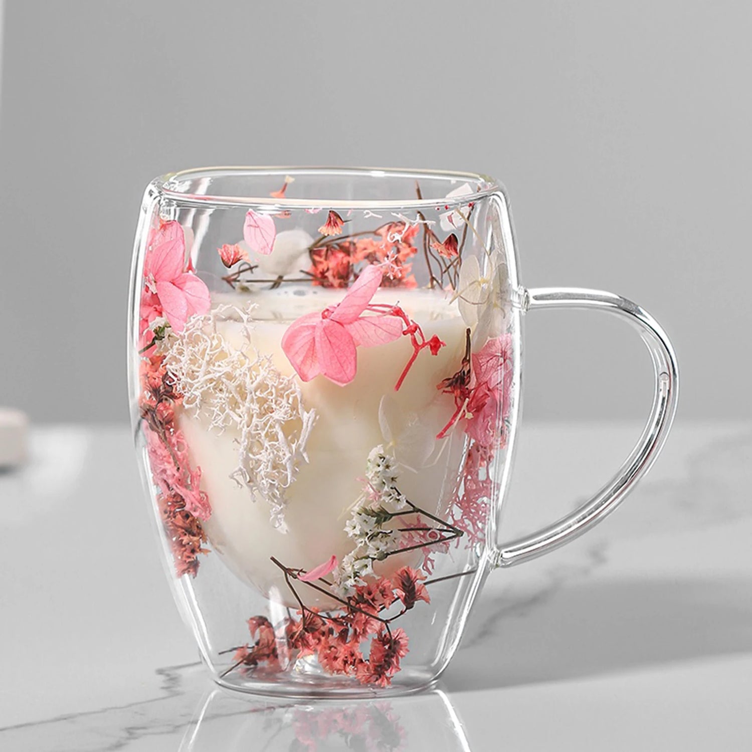 Dried Flower Milk Coffee Glass Household Cup