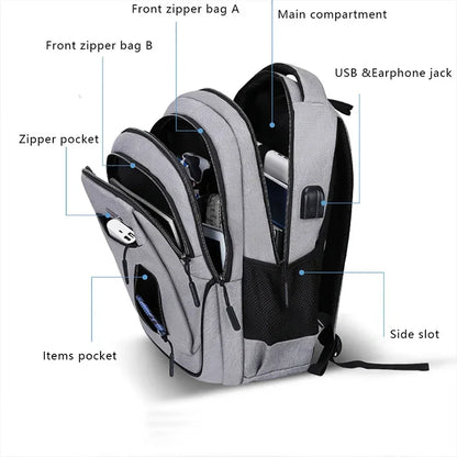 Solid Black Backpack for Students