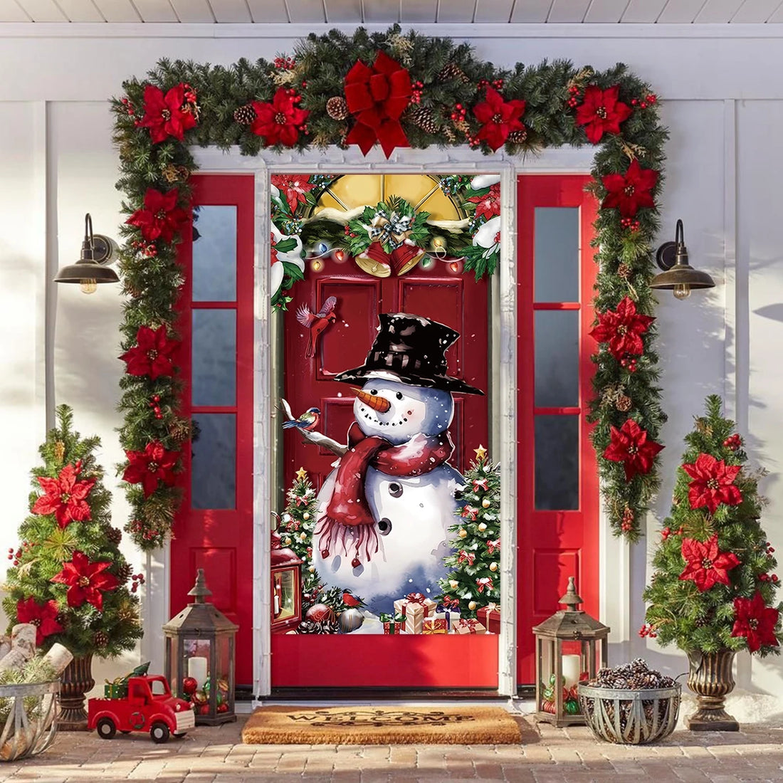 Christmas Hanging Flag Porch Door Banner - 2024 Decorations