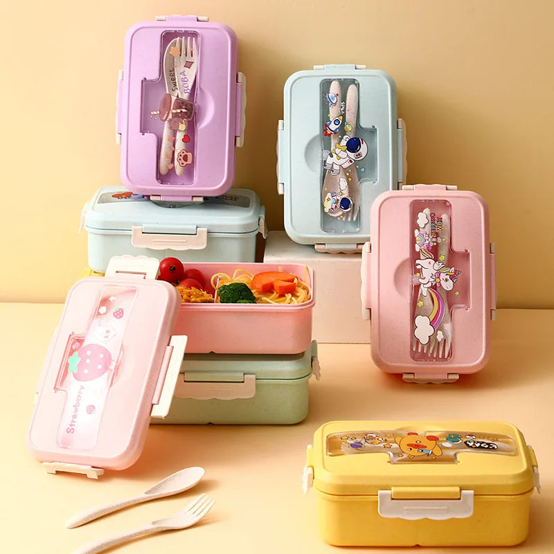 Colorful Kids Lunch Box with Compartments