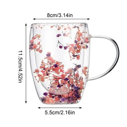 Dried Flower Milk Coffee Glass Household Cup