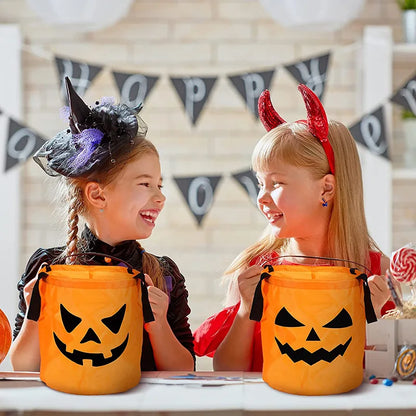 LED Light Halloween Trick or Treat Bucket - Pumpkin Candy Bags