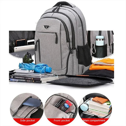 Solid Black Backpack for Students