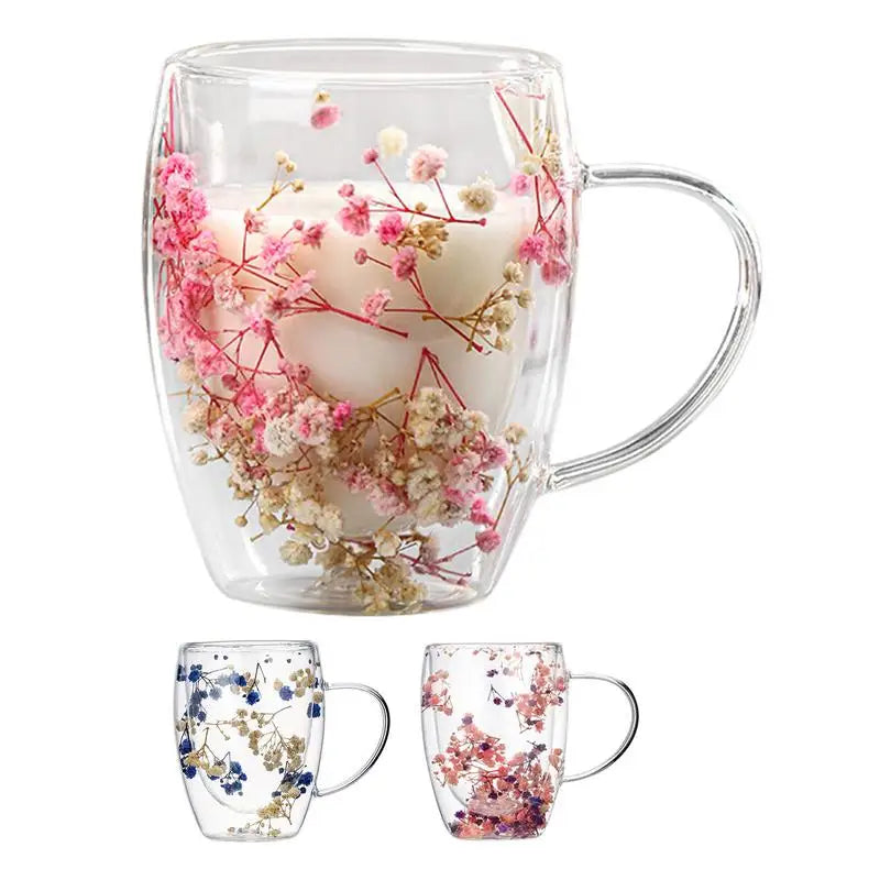 Dried Flower Milk Coffee Glass Household Cup