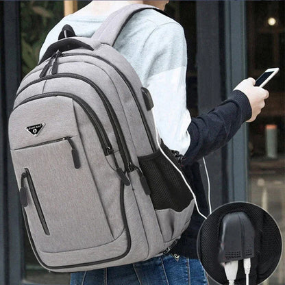 Solid Black Backpack for Students