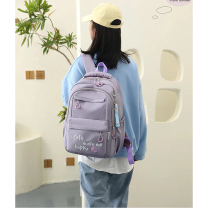 Pink Backpack for School Girls