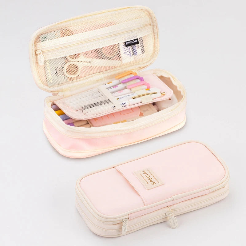 Colorful Double Layer Pencil Case Organizer