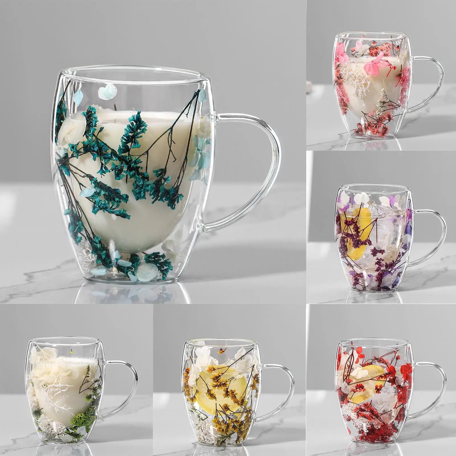 Dried Flower Milk Coffee Glass Household Cup